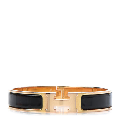 Hermes Enamel Narrow Clic Clac H Bracelet GM Black 1 of 7