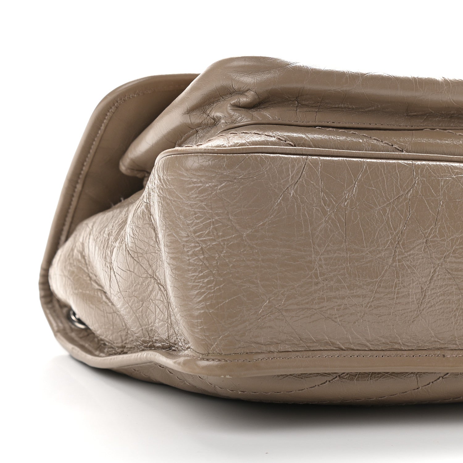 Saint Laurent Crinkled Calfskin Matelasse Monogram Medium Niki Chain Satchel Taupe 7 of 9