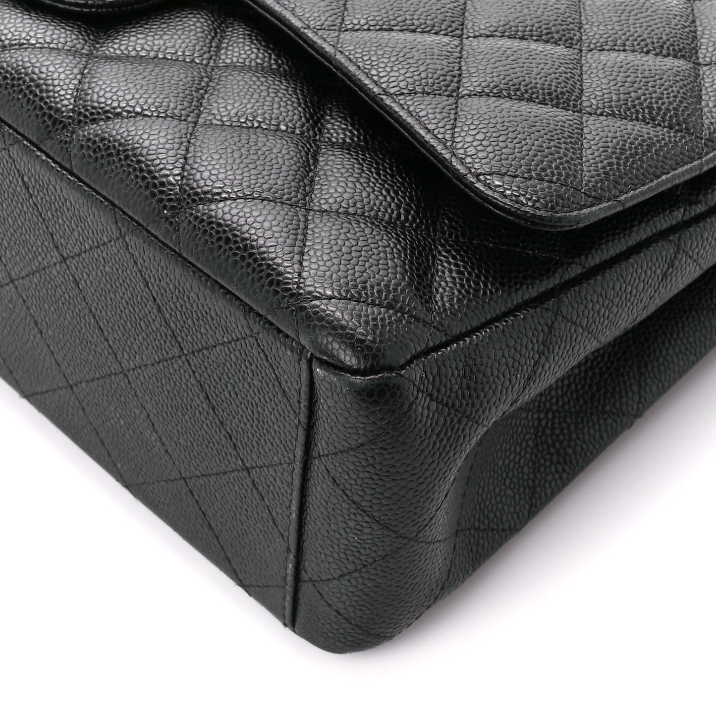 Caviar Quilted Maxi Double Flap Black