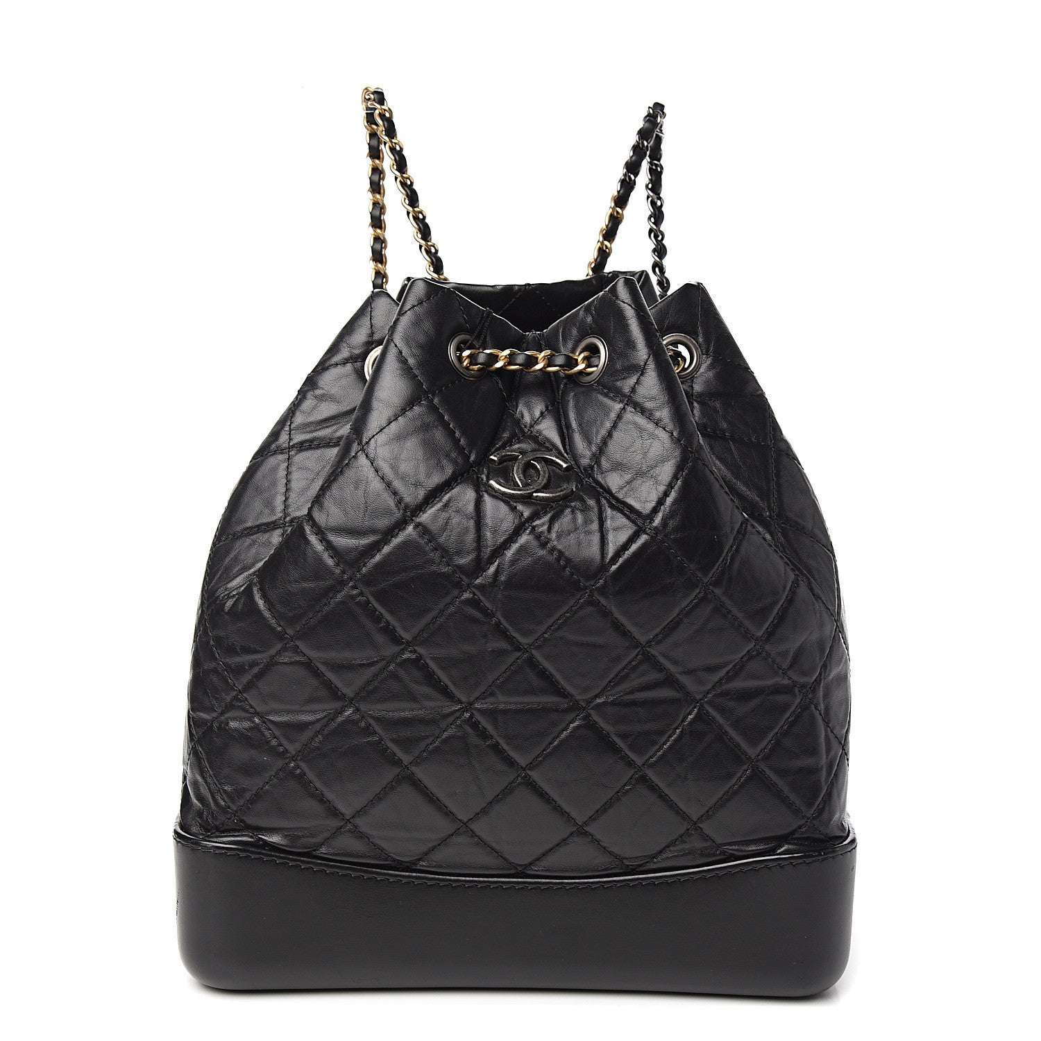 Chanel Aged Calfskin Quilted Gabrielle Backpack Black 1 of 10