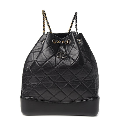 Chanel Aged Calfskin Quilted Gabrielle Backpack Black 1 of 10
