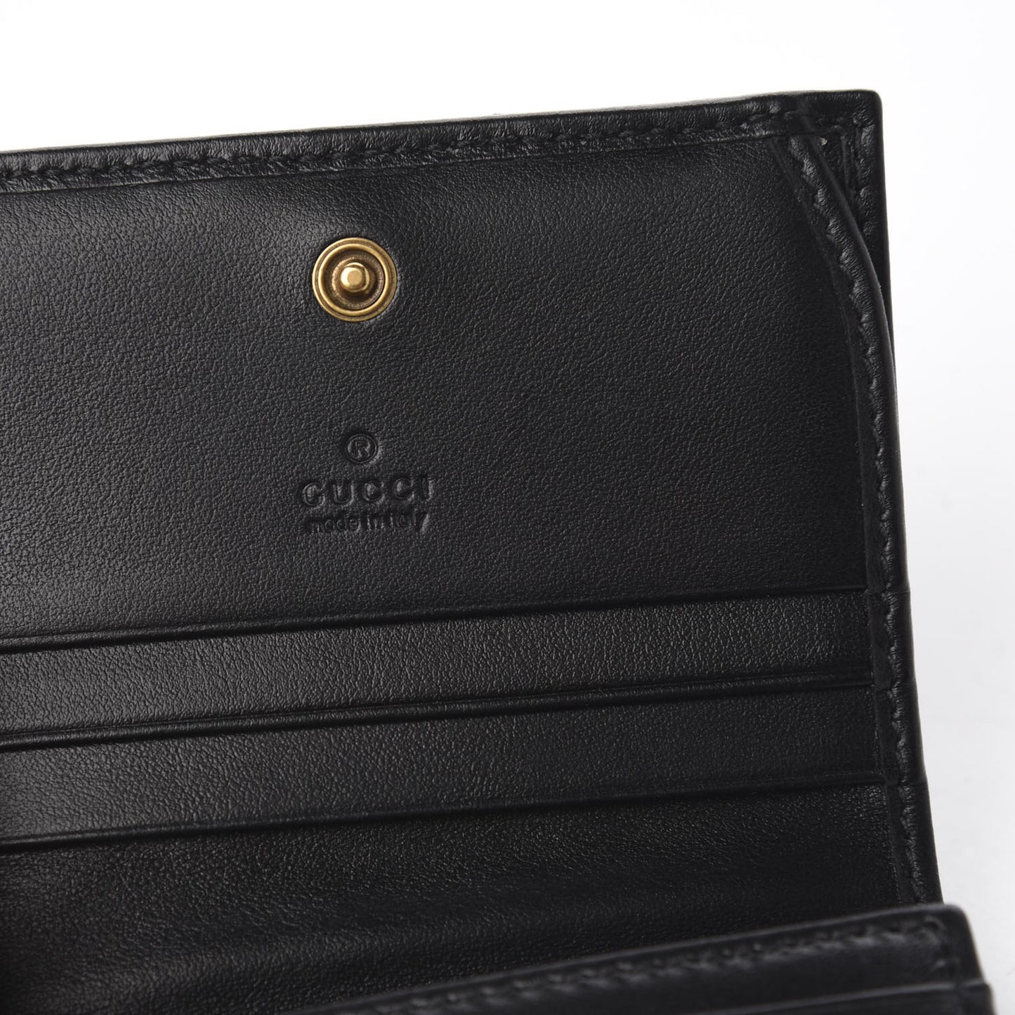 Calfskin Matelasse GG Marmont Card Case Wallet Black