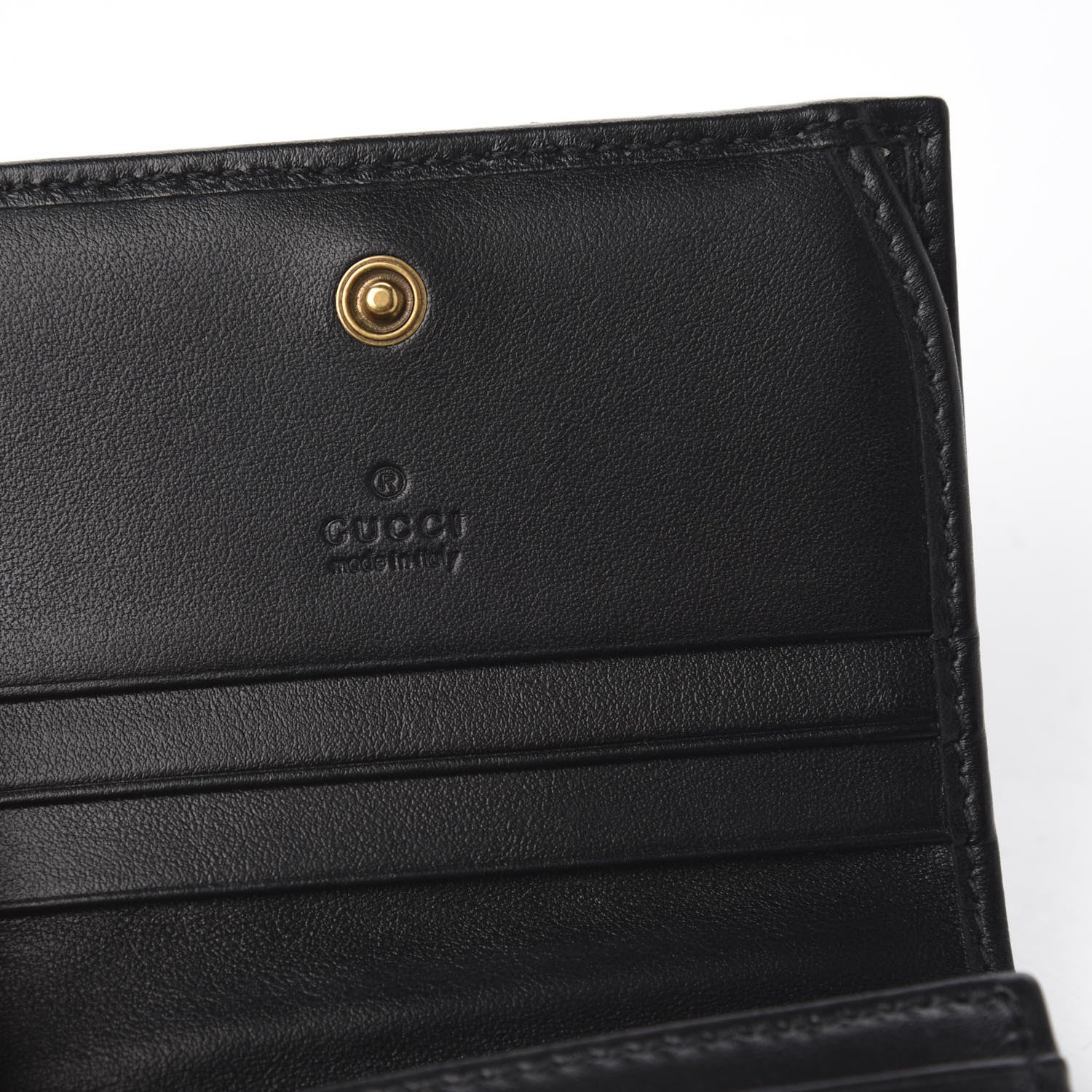 Gucci Calfskin Matelasse GG Marmont Card Case Wallet Black 5 of 7