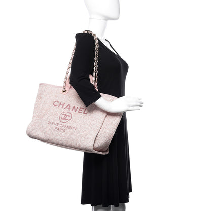 Chanel Straw Lurex Large Deauville Tote Pink 1 of 10