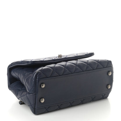 Chanel Caviar Quilted Mini Coco Handle Flap Navy Blue 4 of 9
