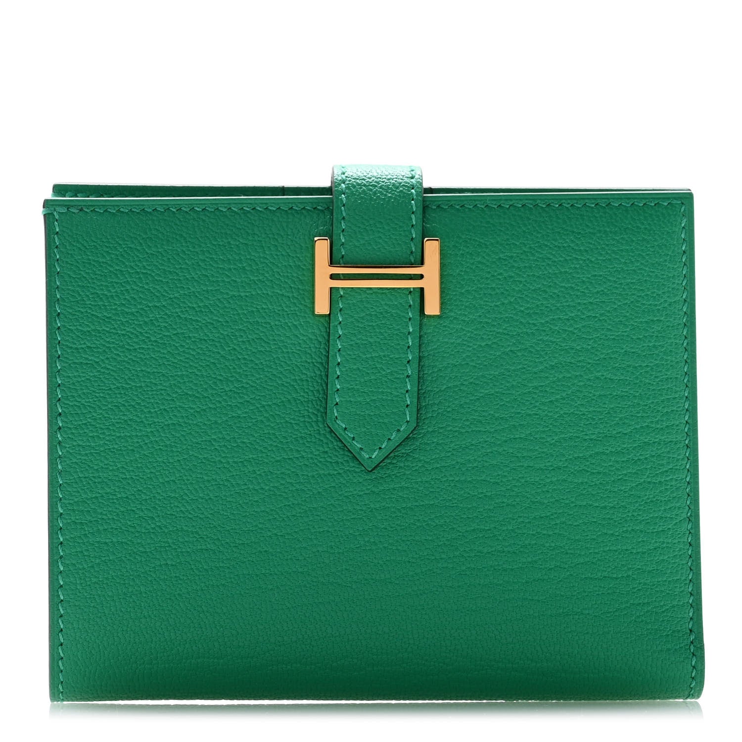 Hermes Chevre Mysore Bearn Compact Wallet Menthe 1 of 9