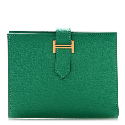 Hermes Chevre Mysore Bearn Compact Wallet Menthe 1 of 9