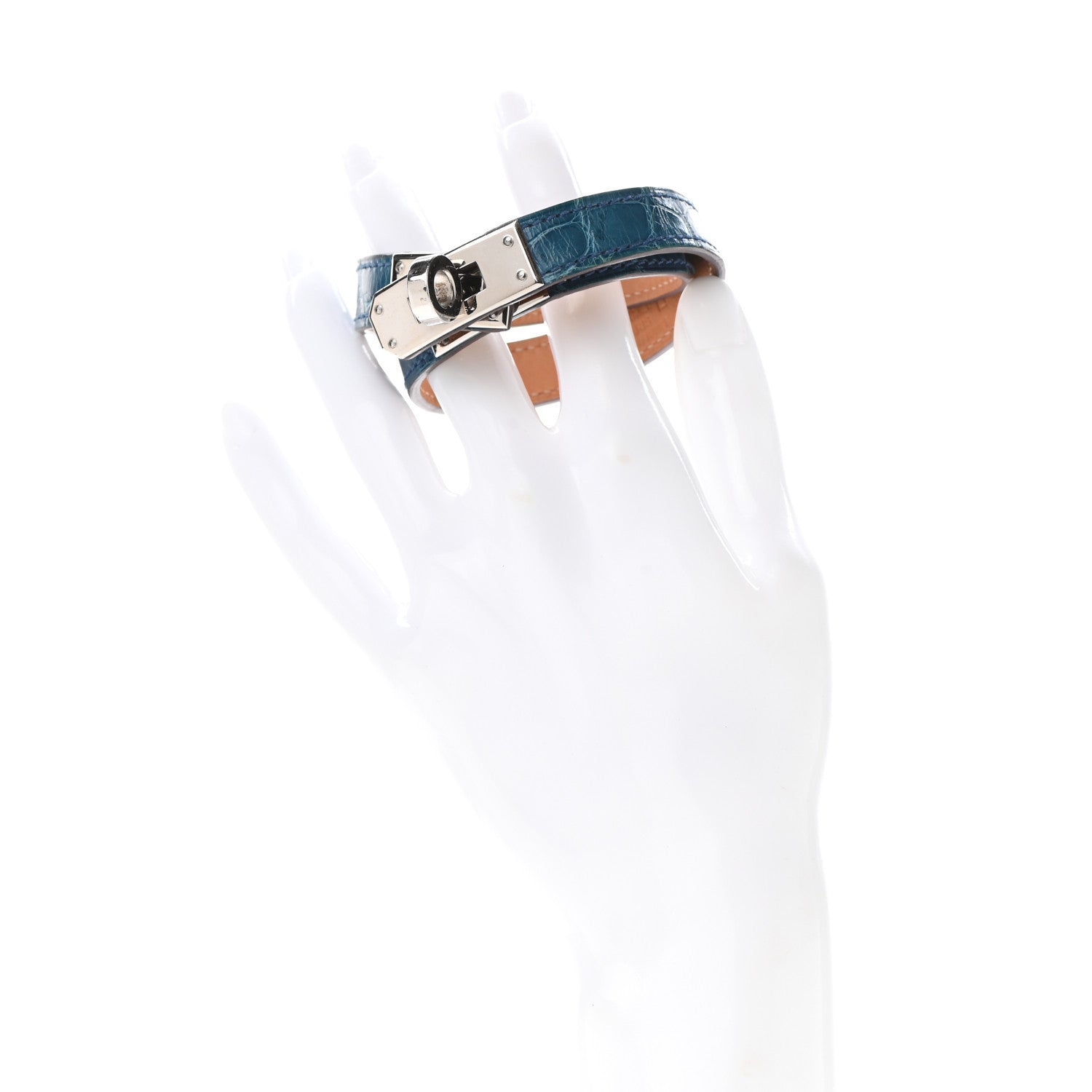 Hermes Matte Alligator Kelly Double Tour Bracelet M Mykonos 2 of 5