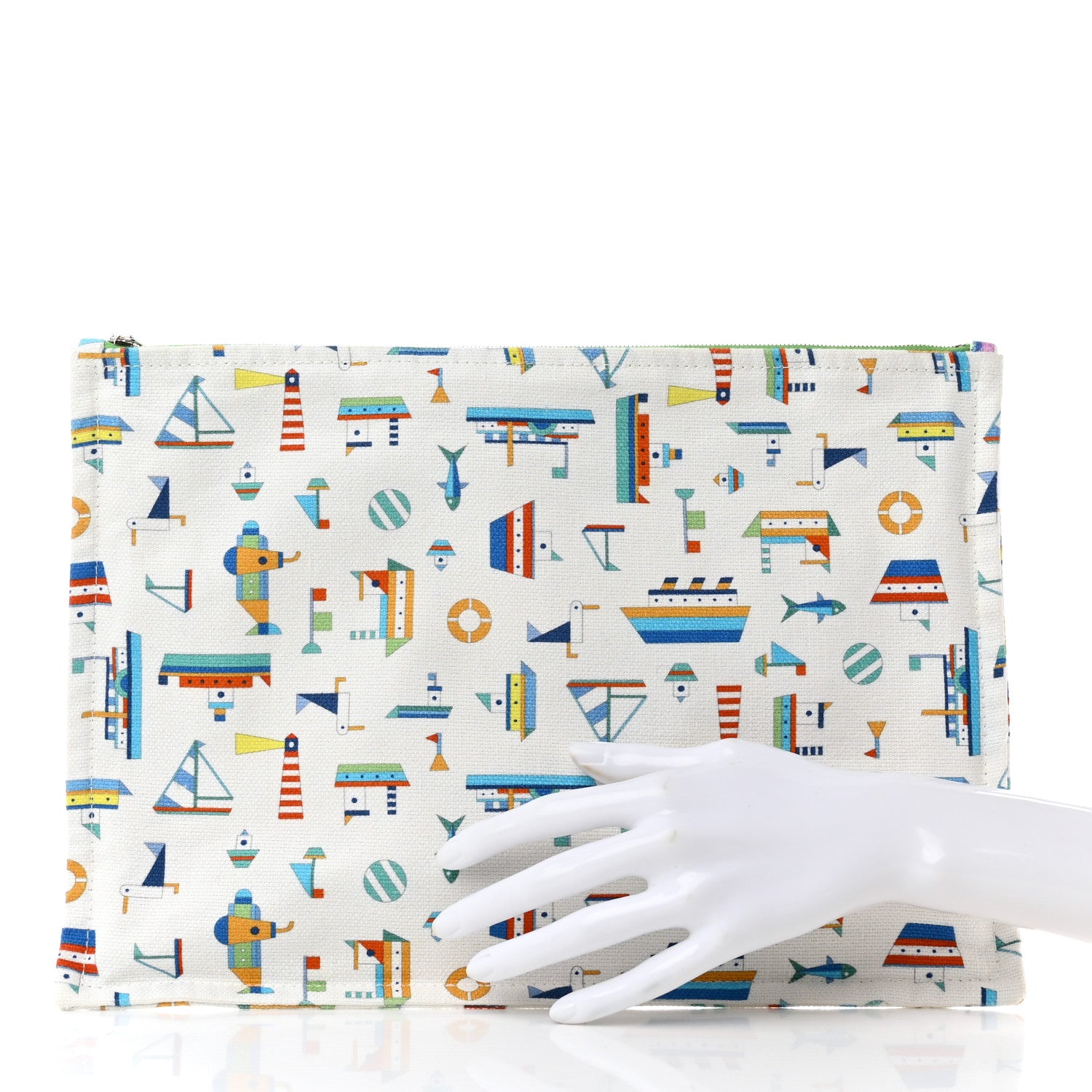 Hermes Canvas Large Petit Chalutier Case Azur 2 of 9