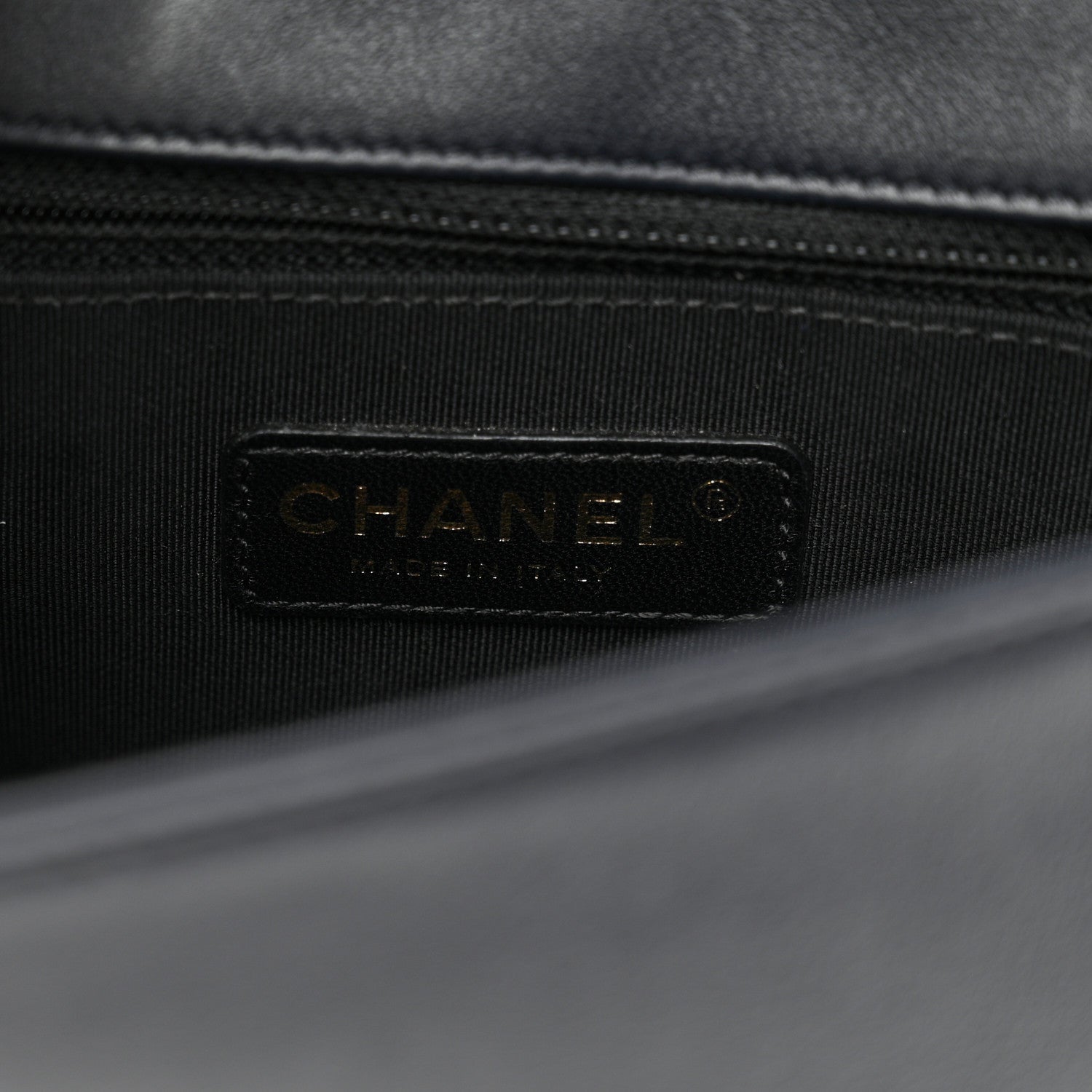 Chanel Lambskin Quilted Medium Graphic Flap Navy Black 6 of 11