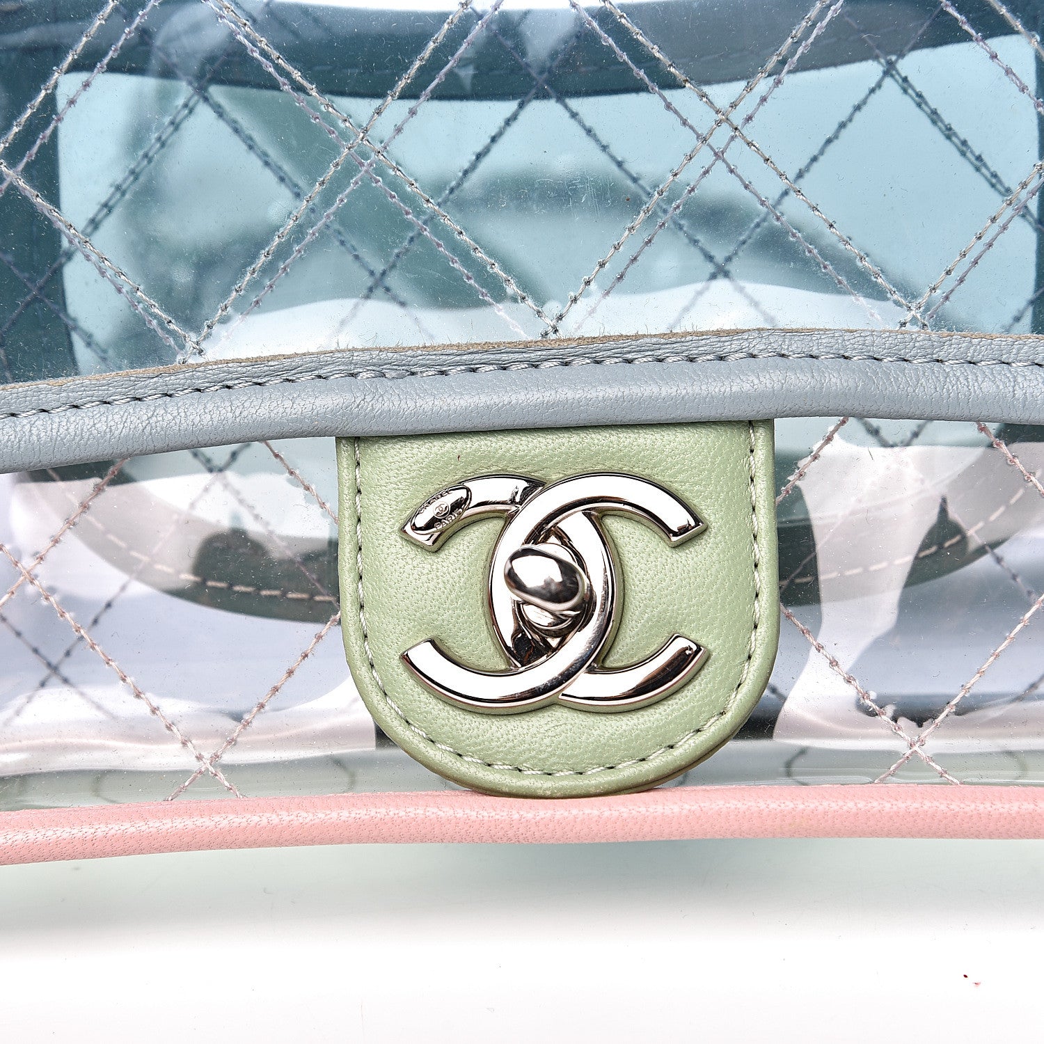 Chanel Lambskin PVC Quilted Mini Coco Splash Flap Blue Green 9 of 11