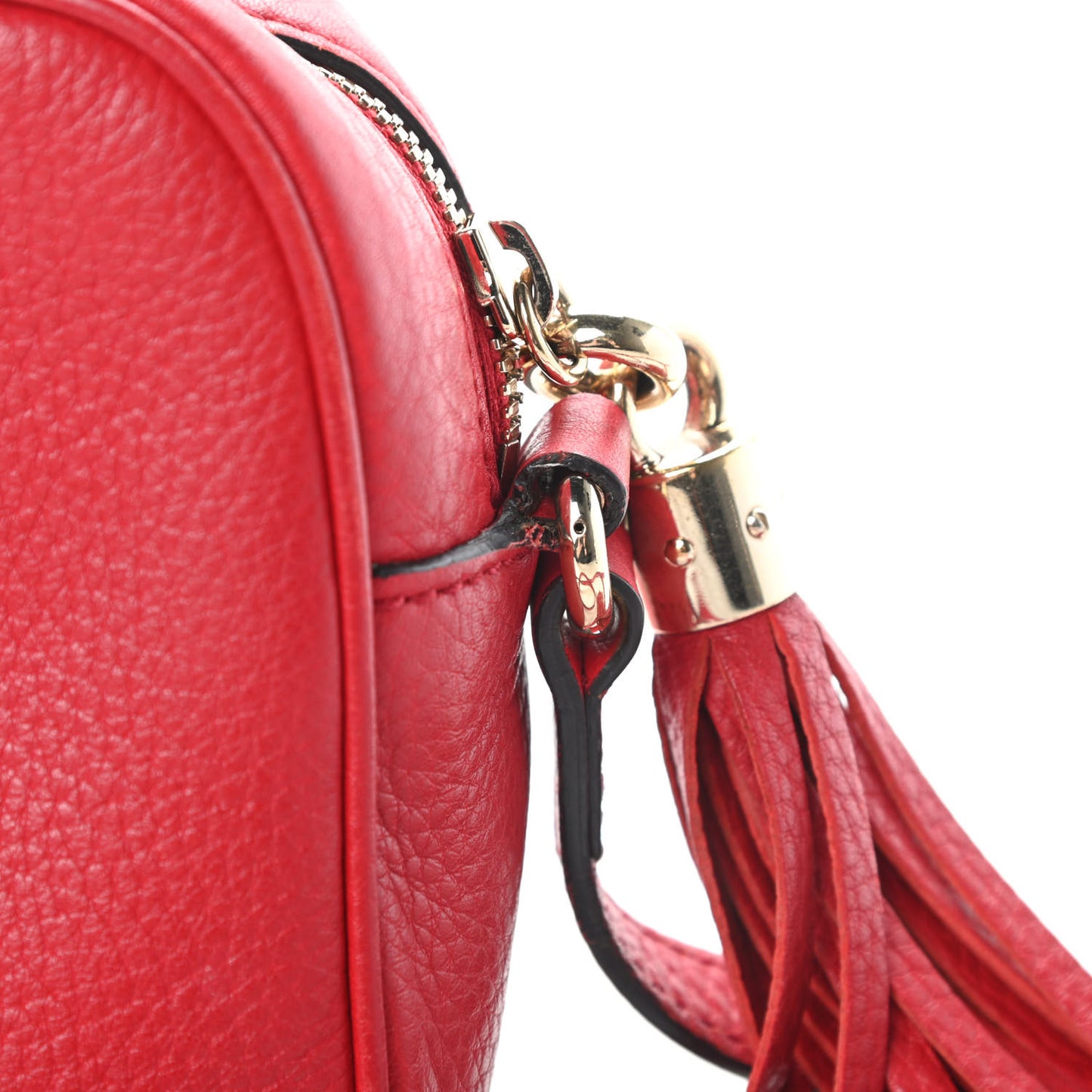 Pebbled Calfskin Small Soho Disco Bag Tabasco Red