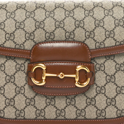 Gucci GG Supreme Monogram Horsebit 1955 Shoulder Bag Beige Brown Sugar 8 of 10
