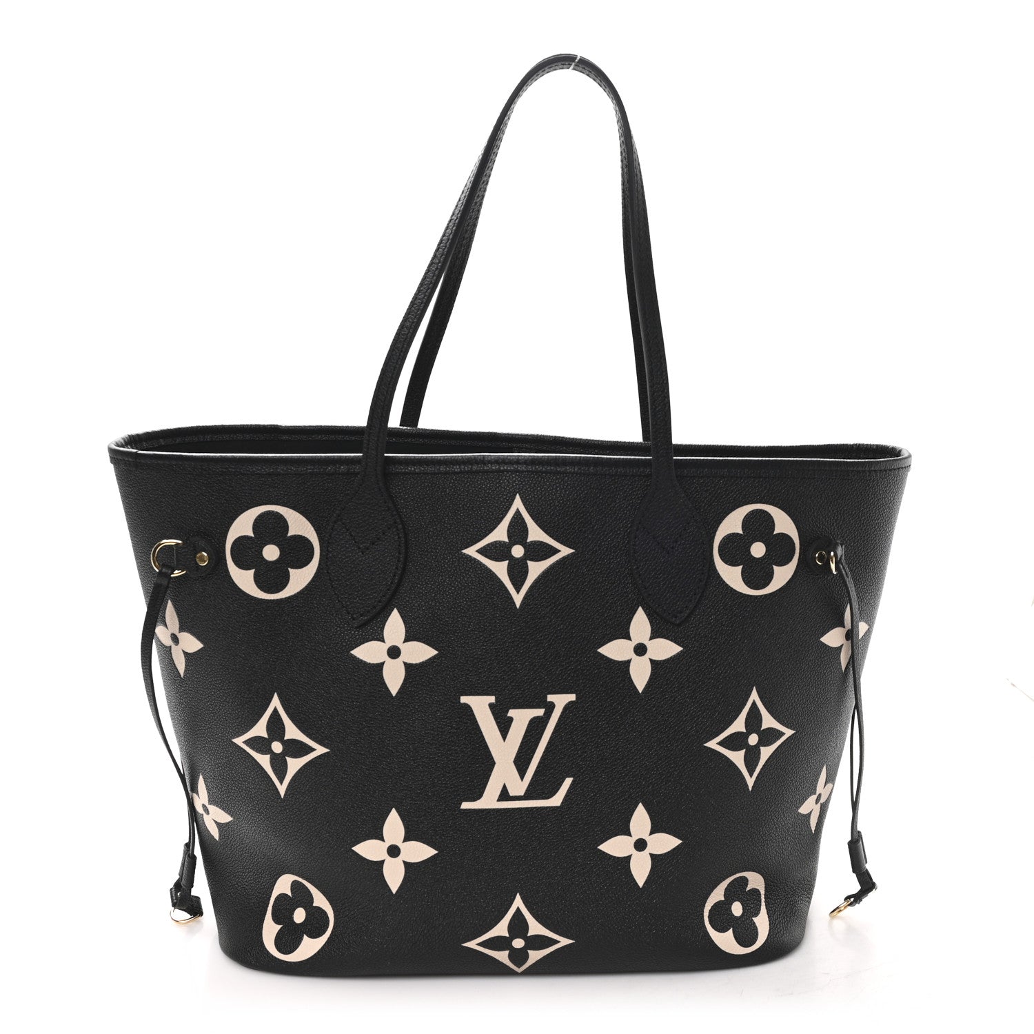 Louis Vuitton Empreinte Monogram Giant Neverfull MM Black Beige 1 of 10