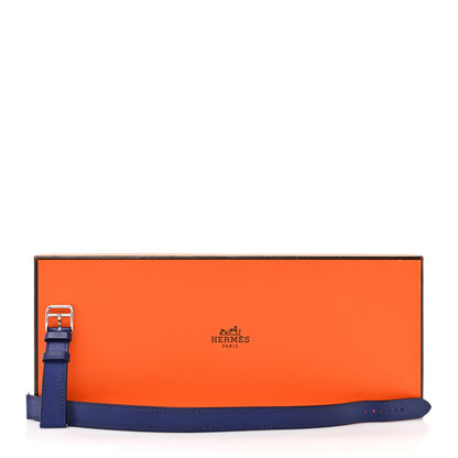Hermes Swift Heure H Hour Watch PM Double Tour Strap Bleu Electrique 8 of 8