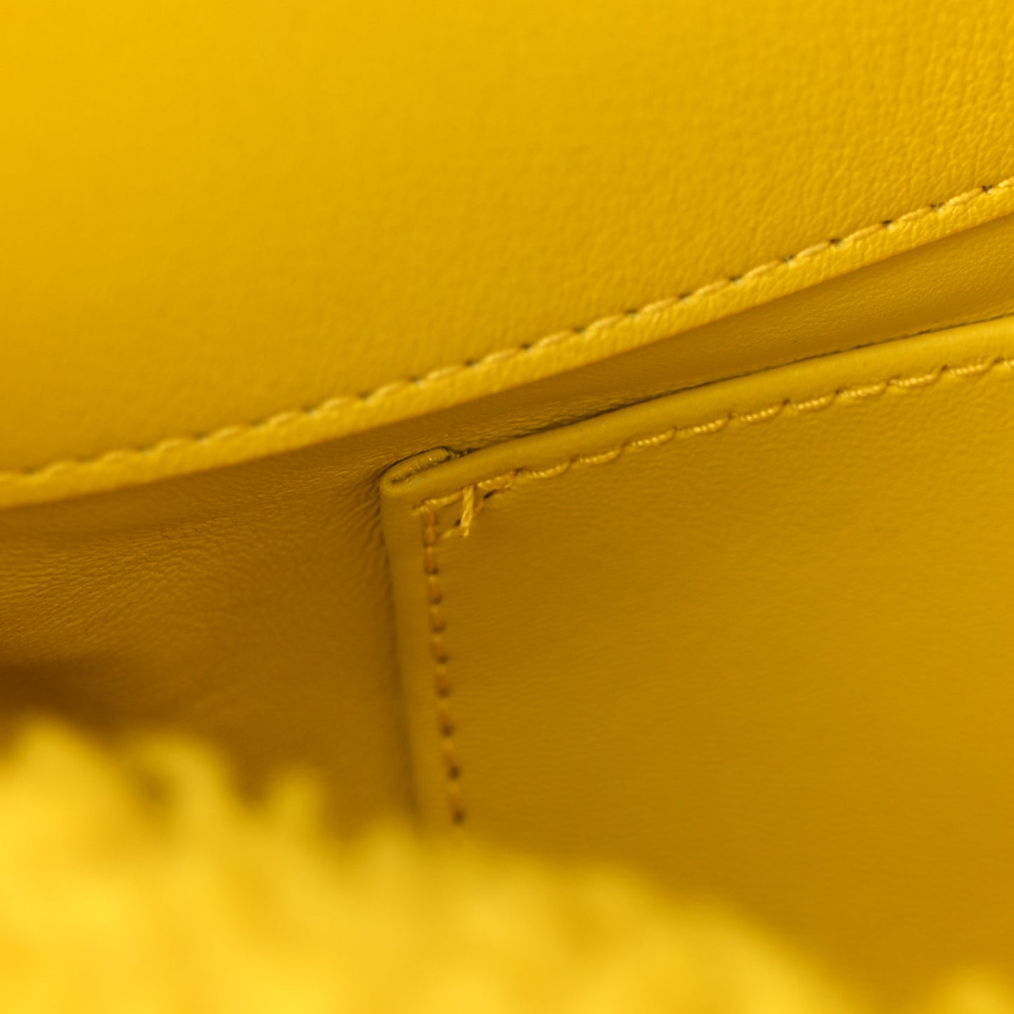 Merino Wool Medium Maxi Horsebit Chain Shoulder Bag Yellow