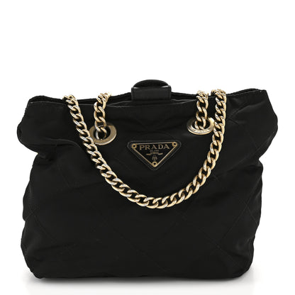 Prada Tessuto Nylon Chain Shoulder Bag Black 1 of 13