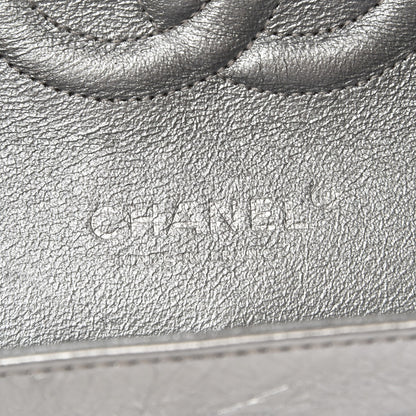 Chanel Metallic Aged Calfskin Quilted Medium Double Flap Silver 6 of 7