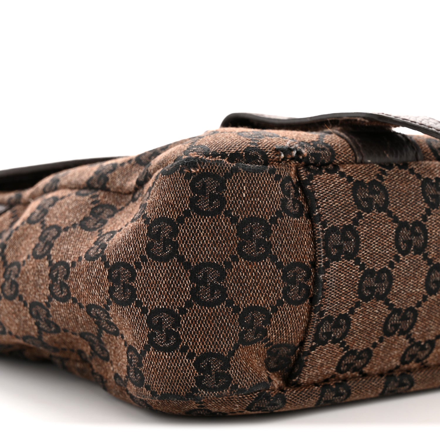 Gucci Monogram Medium Double Buckle Flap Messenger Dark Brown 9 of 11