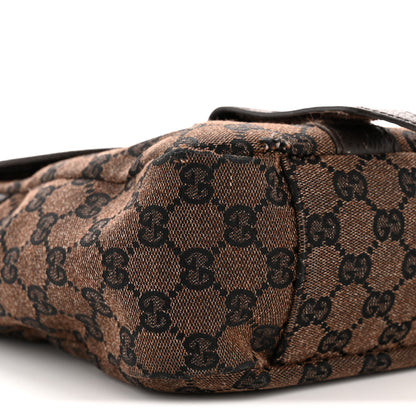Gucci Monogram Medium Double Buckle Flap Messenger Dark Brown 9 of 11