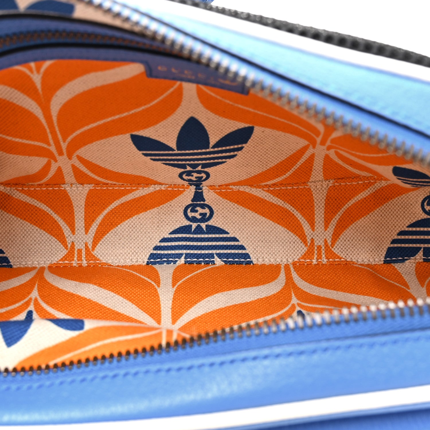 Gucci X ADIDAS Textured Dollar Calfskin Belt Bag Blue 5 of 10