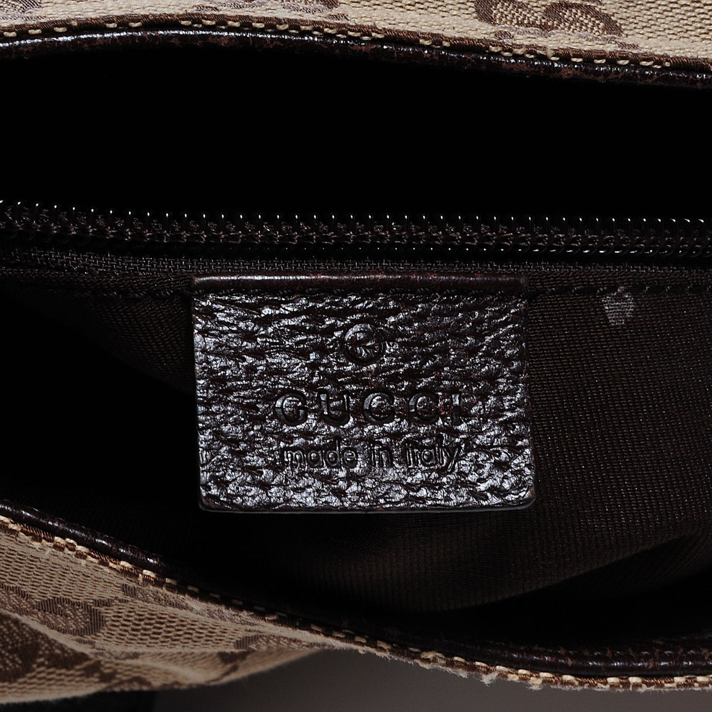 Monogram Web Medium Double Pocket Messenger Bag Dark Brown