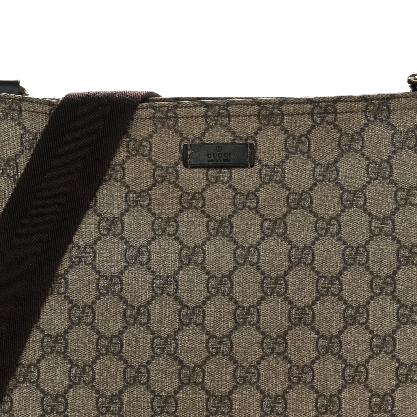 GG Supreme Monogram Medium Flat Messenger Bag Dark Brown