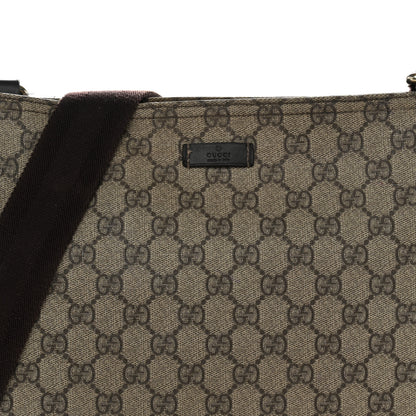 Gucci GG Supreme Monogram Medium Flat Messenger Bag Dark Brown 8 of 12