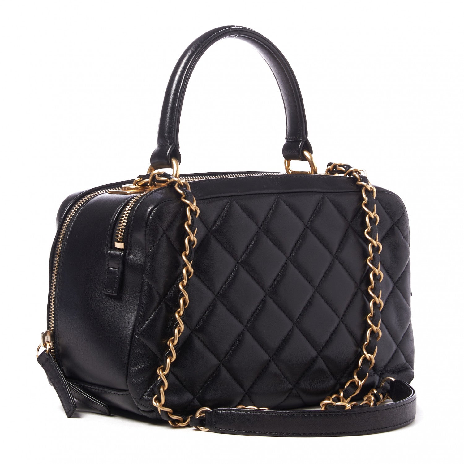 Chanel Lambskin Quilted Medium Trendy CC Bowling Bag Black 2 of 10