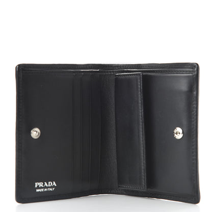 Prada Soft Calfskin Impunture Diagramme Wallet Black 5 of 10