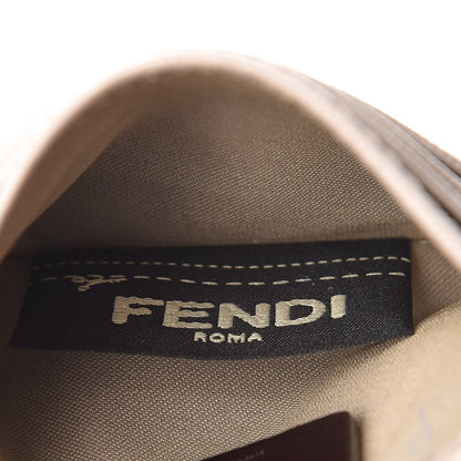 Fendi Vitello Elite Flowerland Card Holder Grigio Polvere 9 of 10