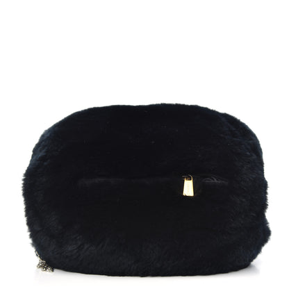 Chanel Lapin Rabbit Fur CC Muff Black White 3 of 6