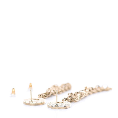 Chanel CC Chain Drop Earrings Light Gold 3 of 5