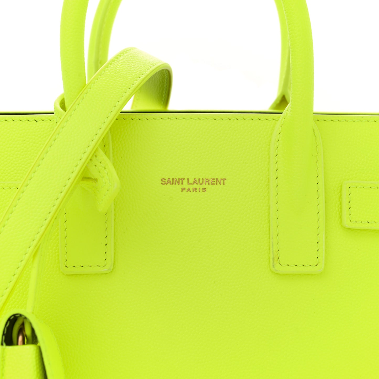 Calfskin Nano Sac De Jour Neon Yellow