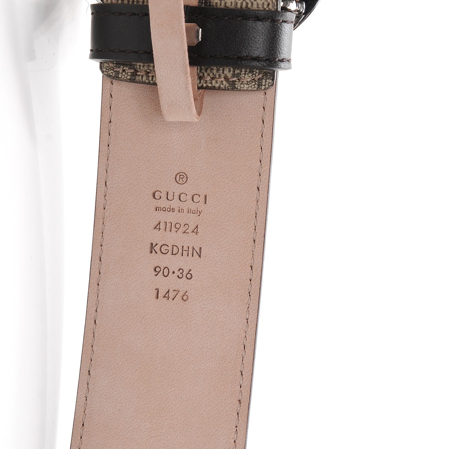 Gucci GG Supreme Monogram Selleria Calfskin Interlocking G 40mm Belt 90 36 Beige Ebony Cocoa 4 of 7