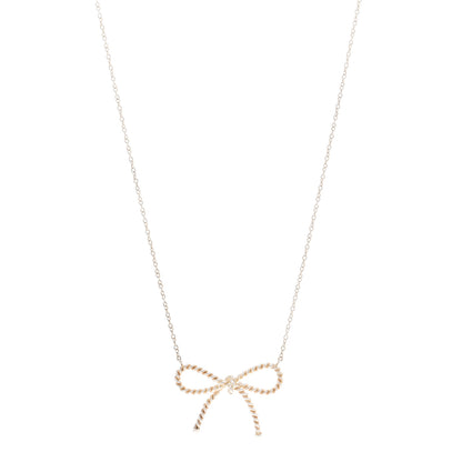 Tiffany Sterling Silver Twist Bow Pendant Necklace 1 of 4