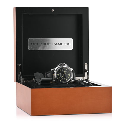 Panerai Stainless Steel Alligator 44mm Luminor 3 Day Power Reserve Automatic Watch Black PAM00090 5 of 5