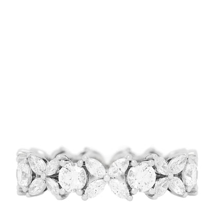 Tiffany Platinum Diamond Victoria Alternating Band Ring 52 6 1 of 5