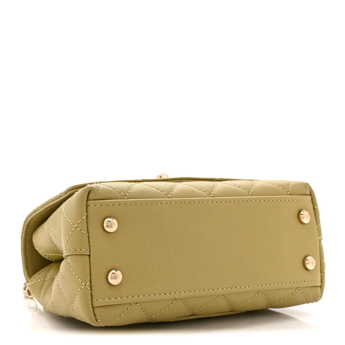 Chanel Caviar Quilted Extra Mini Coco Handle Flap Light Green 4 of 10