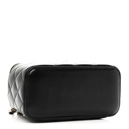 Chanel Lambskin Quilted Small Vanity Case With Chain Black 4 of 11