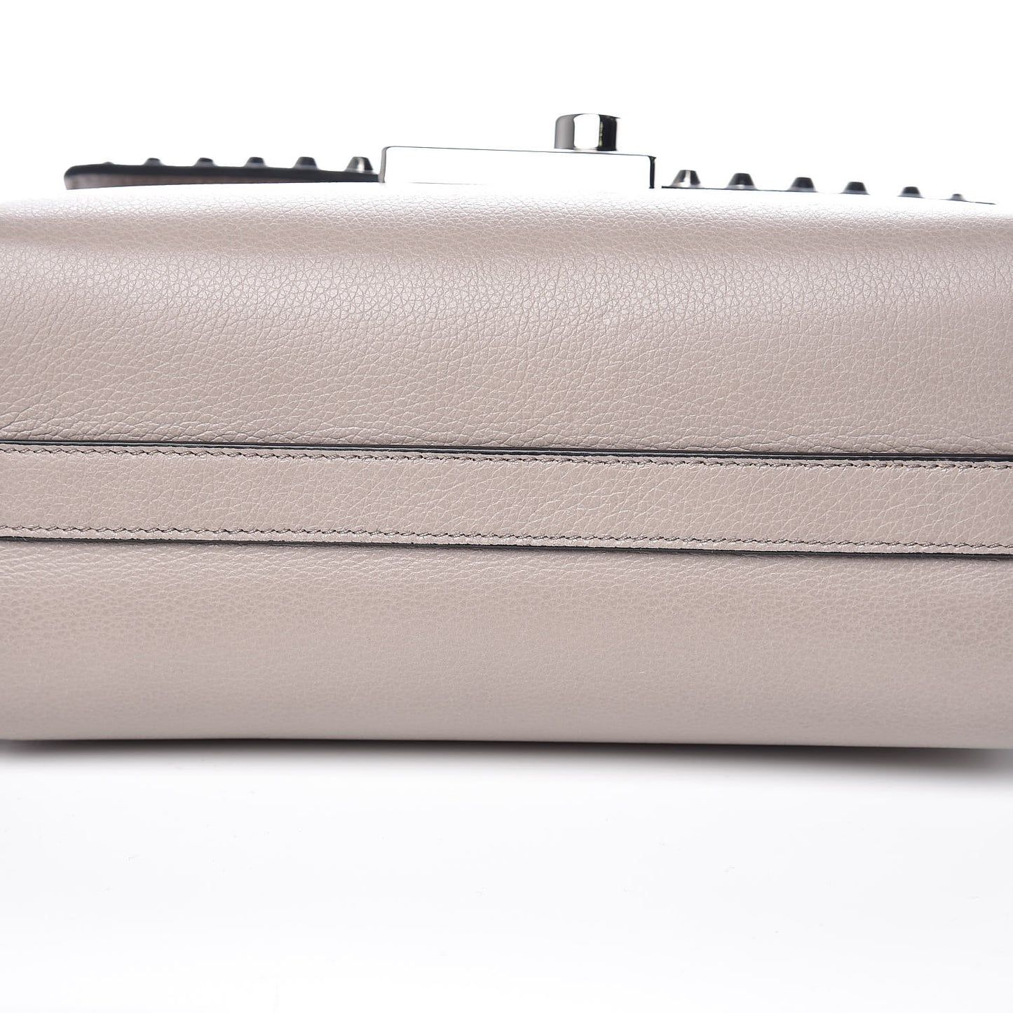 Glace Calfskin Studded Sound Flap Crossbody Shoulder Bag Pomice