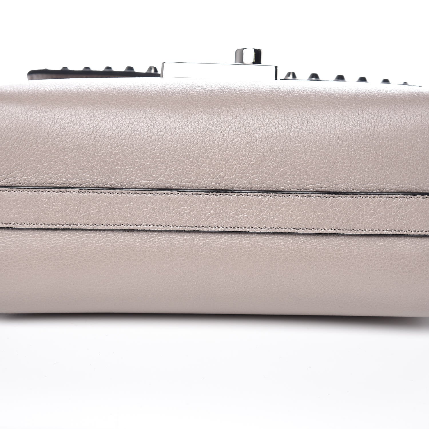 Prada Glace Calfskin Studded Sound Flap Crossbody Shoulder Bag Pomice 10 of 10