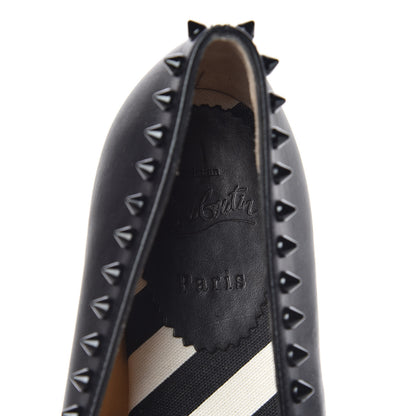 Christian Louboutin CHRISTIAN LOUBOUTIN Calfskin Spikes Ares Flat Espadrilles 38 Black 11 of 12
