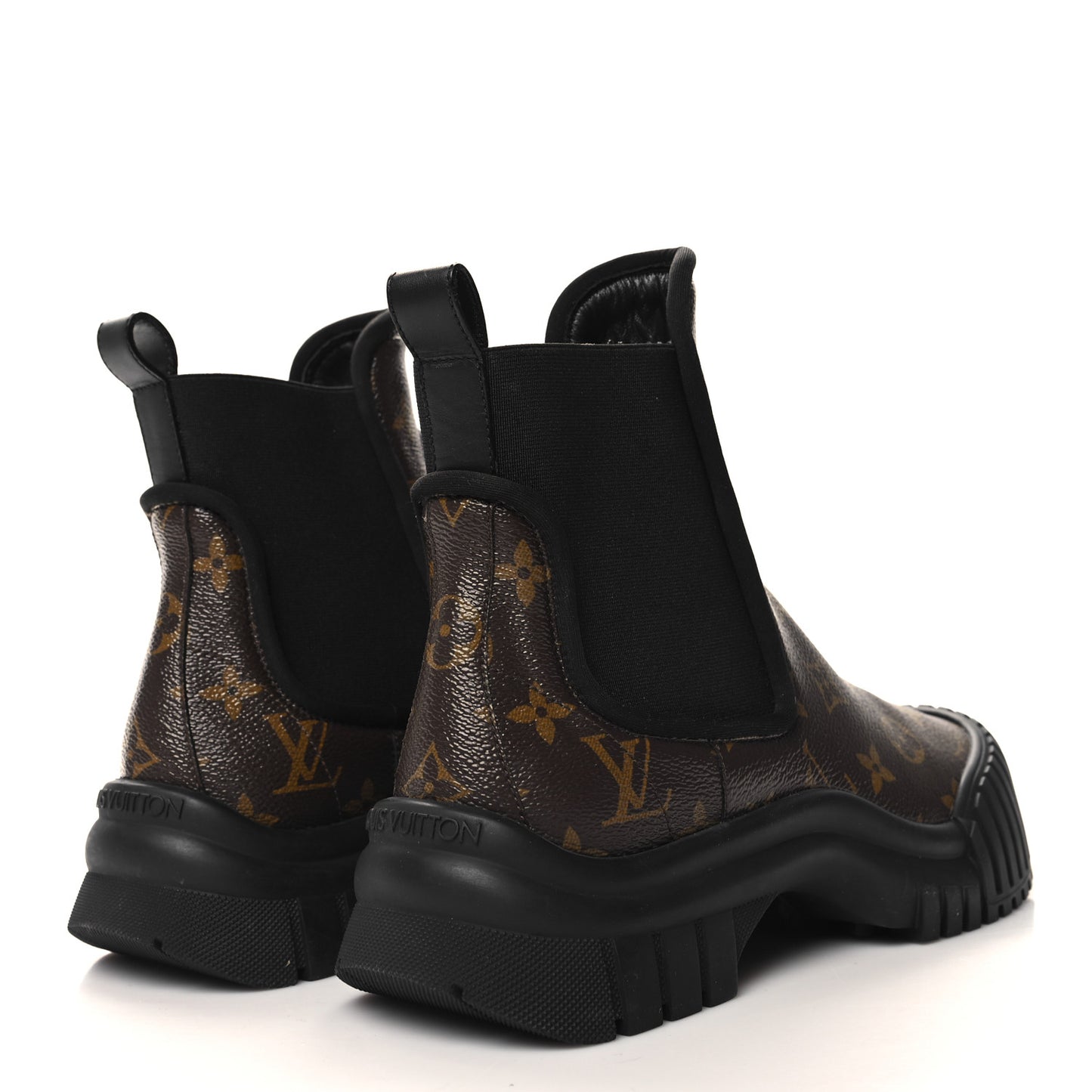 Patent Monogram Ruby Flat Ankle Boots 38 Black
