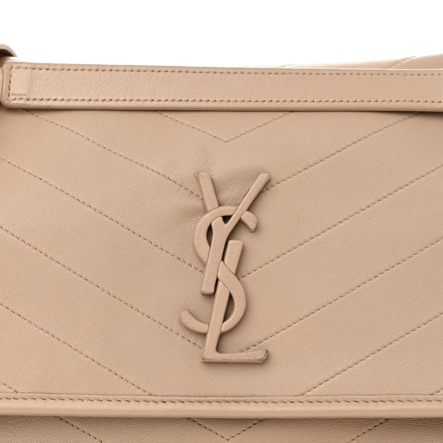 Saint Laurent Lambskin Matelasse Monogram Medium Niki Chain Satchel Dark Beige 8 of 14