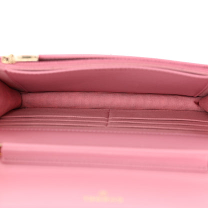 Chanel Tweed Quilted Wallet On Chain WOC Pink 5 of 12