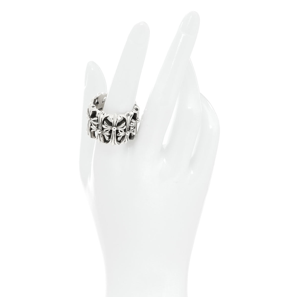 Chrome Hearts Sterling Silver Cemetery Cross Ring 65 11 2 of 6