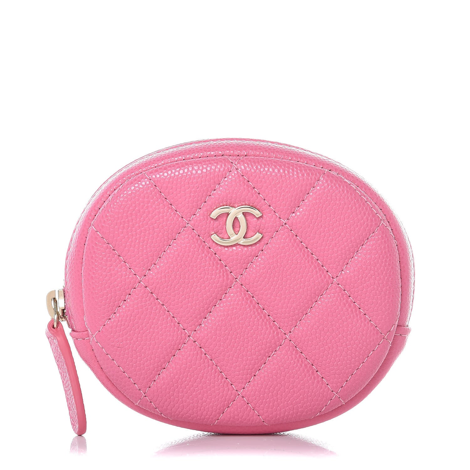 Chanel Caviar Quilted Zip Around Classic Coin Purse Pink 1 of 8