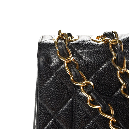 Chanel Caviar Quilted Jumbo Single Flap Black 13 of 14