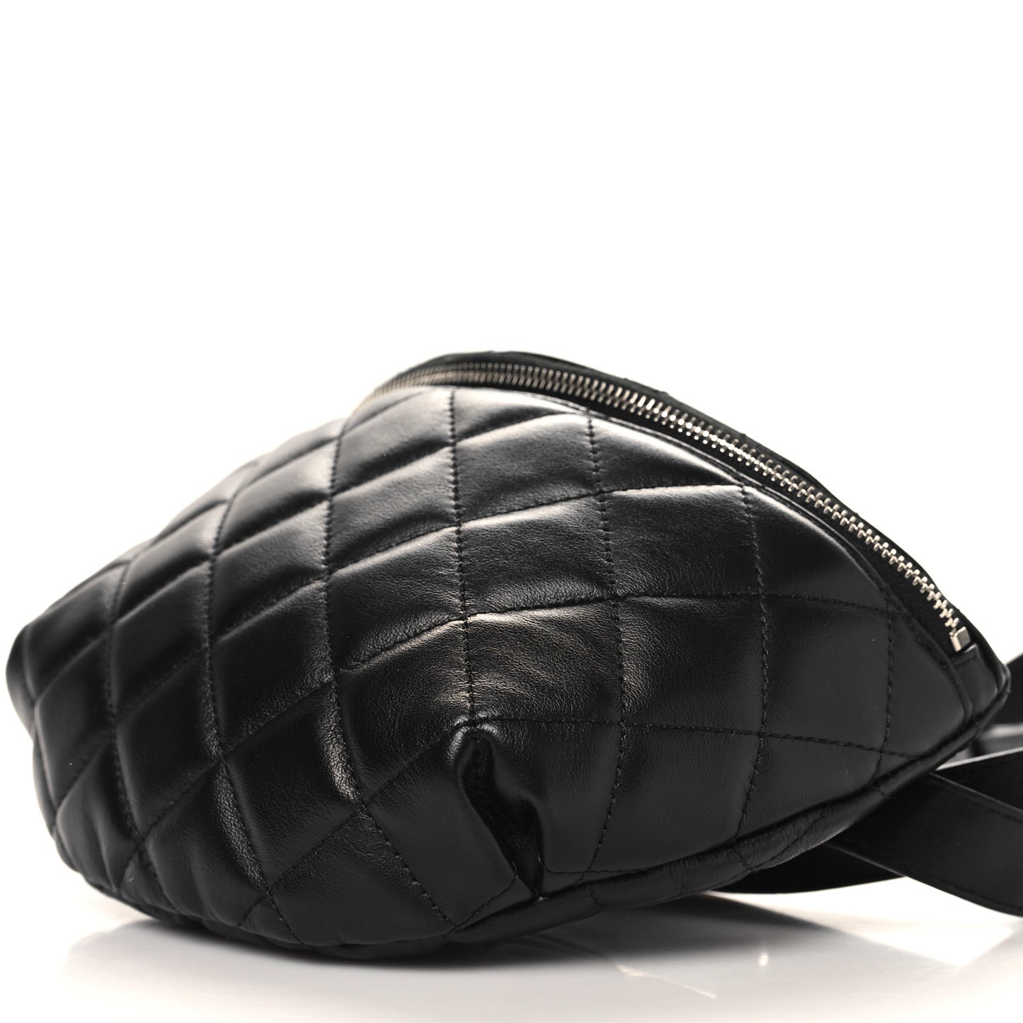 Calfskin Quilted Waist Belt Bag Black